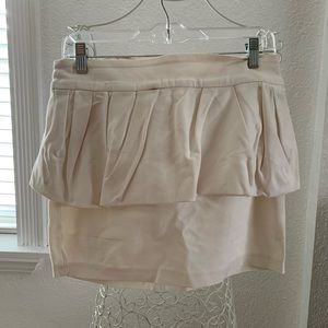 White Mini Skirt with Peplum